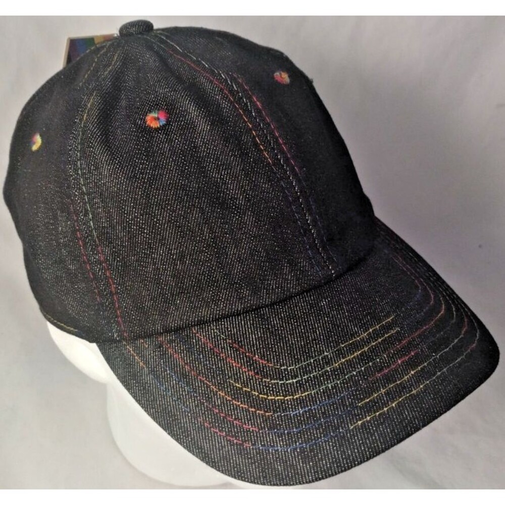 Target PRIDE Denim Rainbow Embroidered Adjustable Strapback Hat/Cap-NEW w/Tags!